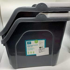 Gray, 6 Gallon, Stackable Totes